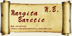 Margita Baretić vizit kartica